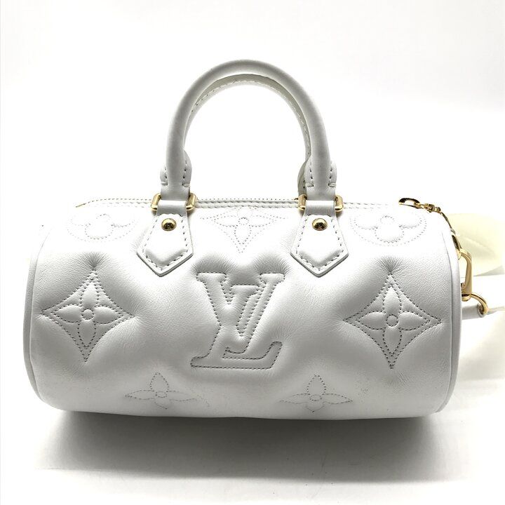 Louis Vuitton Bubble Glam Papillon BB Leather Mini Shoulder Bag Purse White — view 3