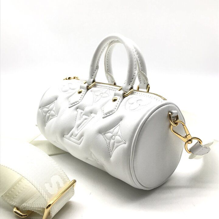 Louis Vuitton Bubble Glam Papillon BB Leather Mini Shoulder Bag Purse White — view 2