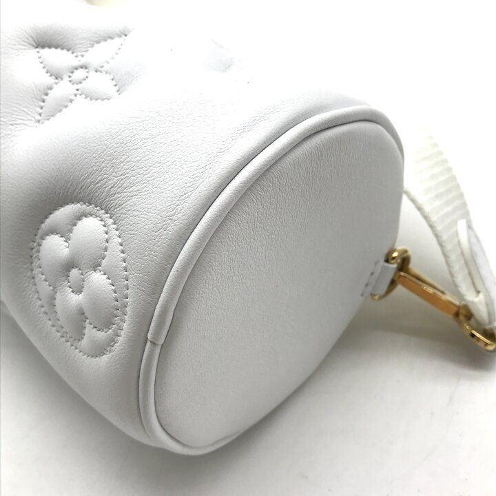 Louis Vuitton Bubble Glam Papillon BB Leather Mini Shoulder Bag Purse White — view 6