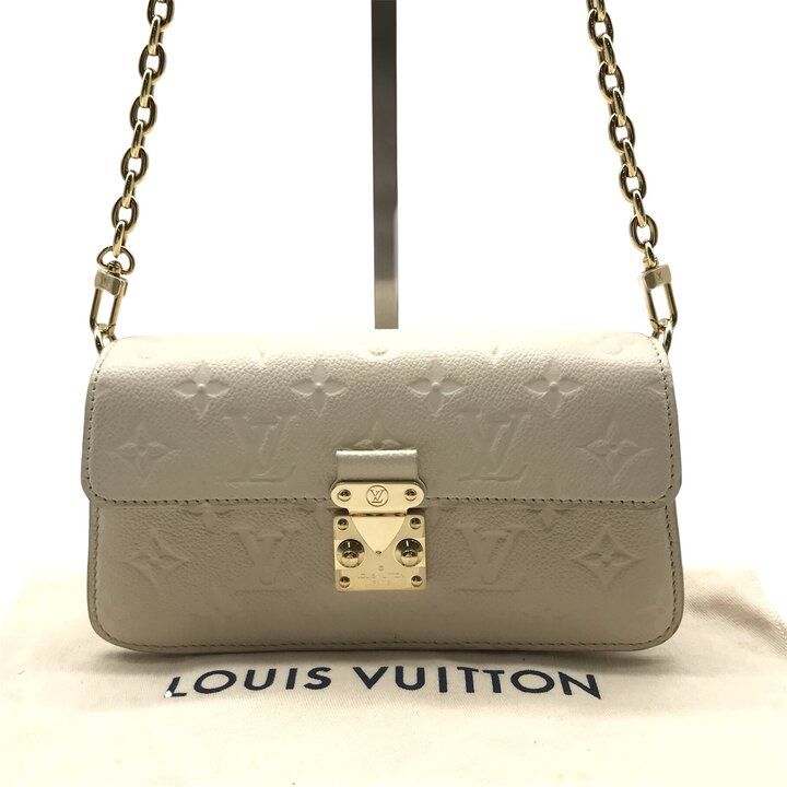 Louis Vuitton Monogram Empreinte Chain Wallet Shoulder Bag Cream Confirmed