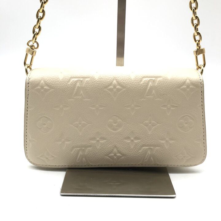 Louis Vuitton Monogram Empreinte Chain Wallet Shoulder Bag Cream Confirmed — view 3