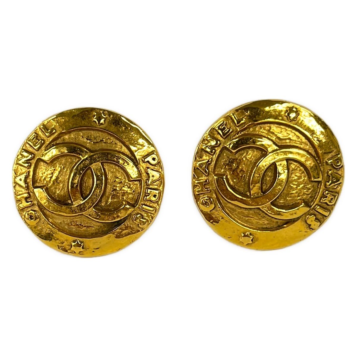 Chanel Earrings CC Logo Gold