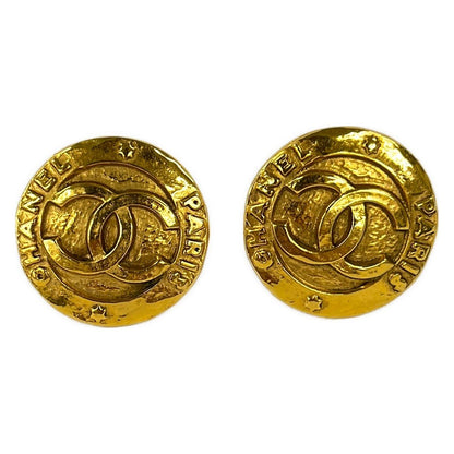 Chanel Earrings CC Logo Gold