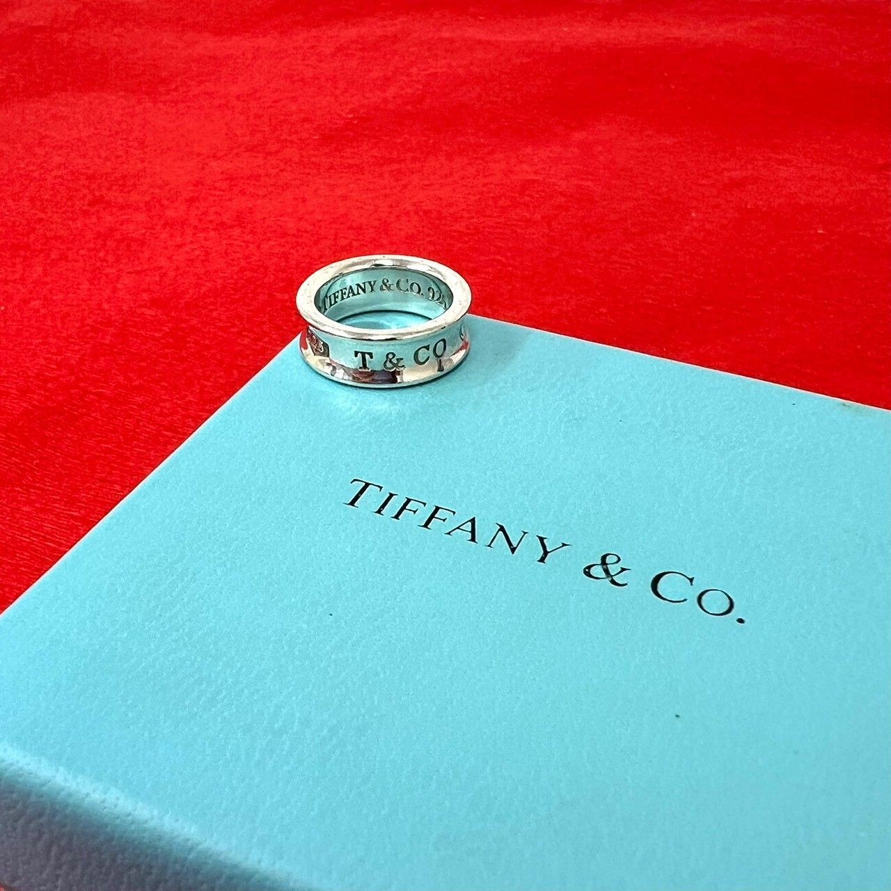 Tiffany & Co Narrow Ring Log 925 Sterling Silver