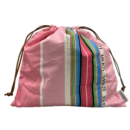 Loewe Pouch Drawstring Pink White Multi Paula'slbiza Cotton