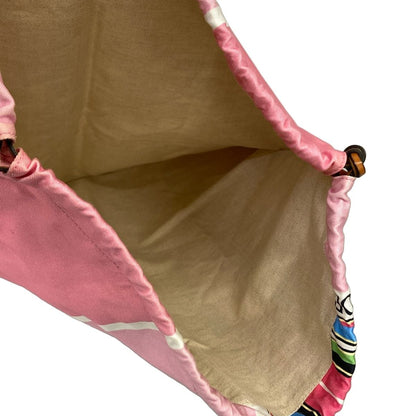 Loewe Pouch Drawstring Pink White Multi Paula'slbiza Cotton — view 4