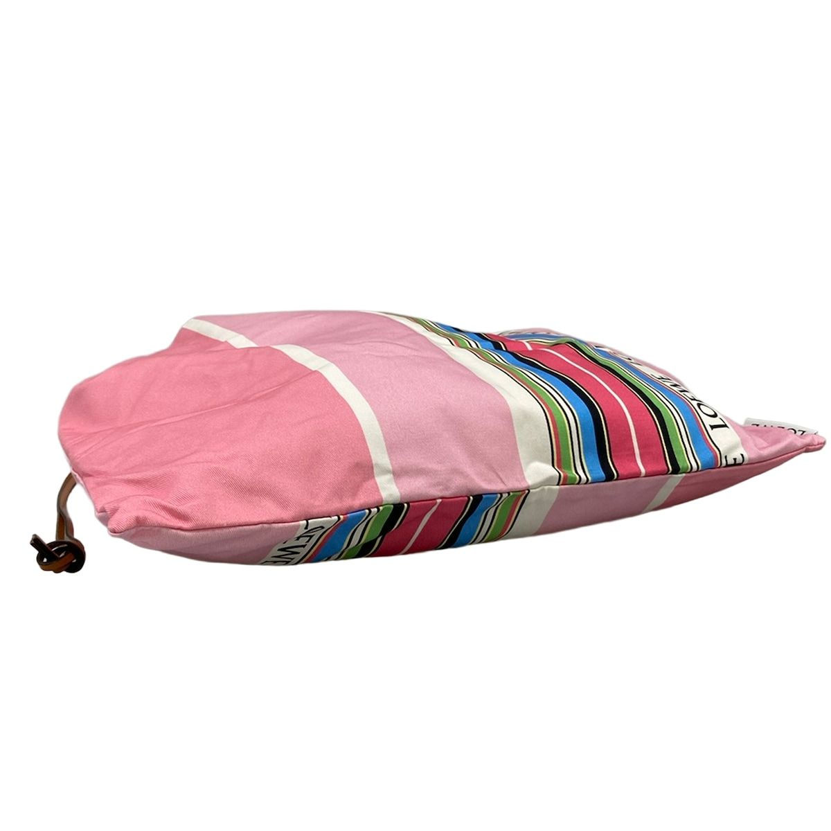 Loewe Pouch Drawstring Pink White Multi Paula'slbiza Cotton — view 3