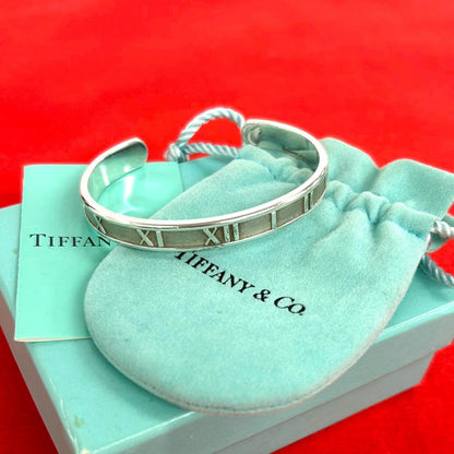 Tiffany & Co Box Atlas Bangle 925 Sterling Silver Bracelet