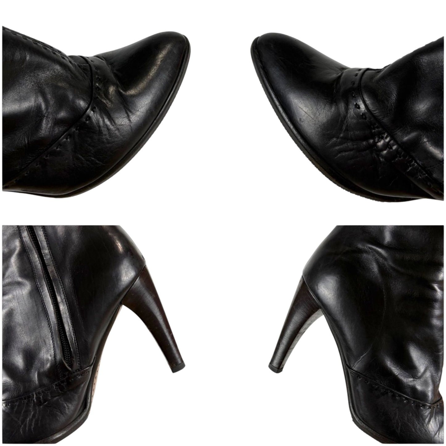 Louis Vuitton High Heels Long Boots Knee Length Leather Black 37 Half — view 7
