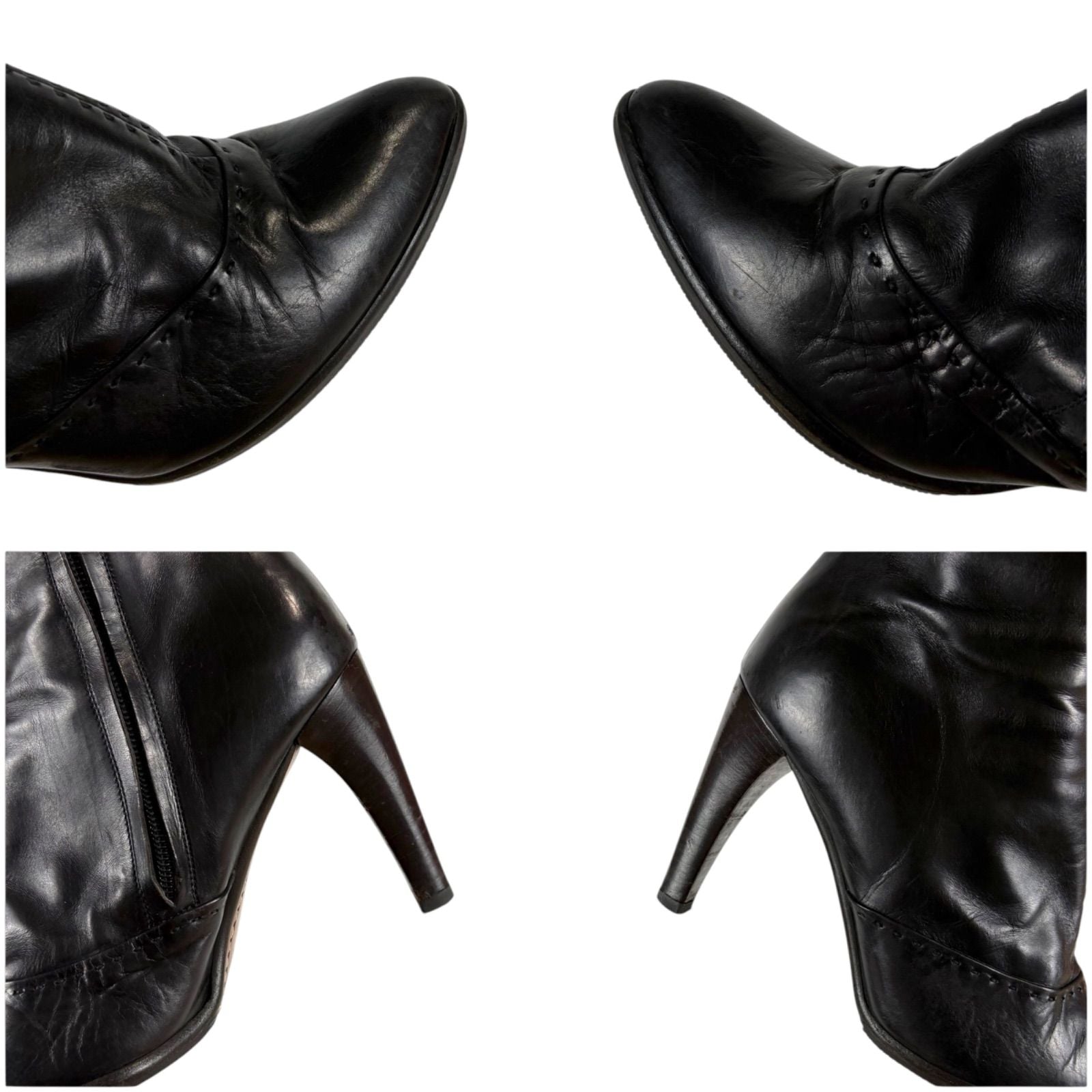 Louis Vuitton High Heels Long Boots Knee Length Leather Black 37 Half — view 7