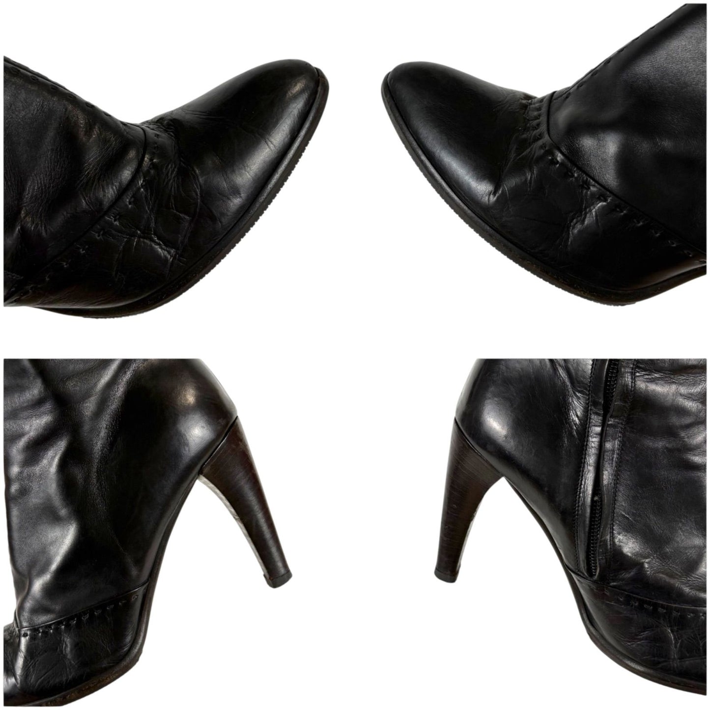 Louis Vuitton High Heels Long Boots Knee Length Leather Black 37 Half — view 8