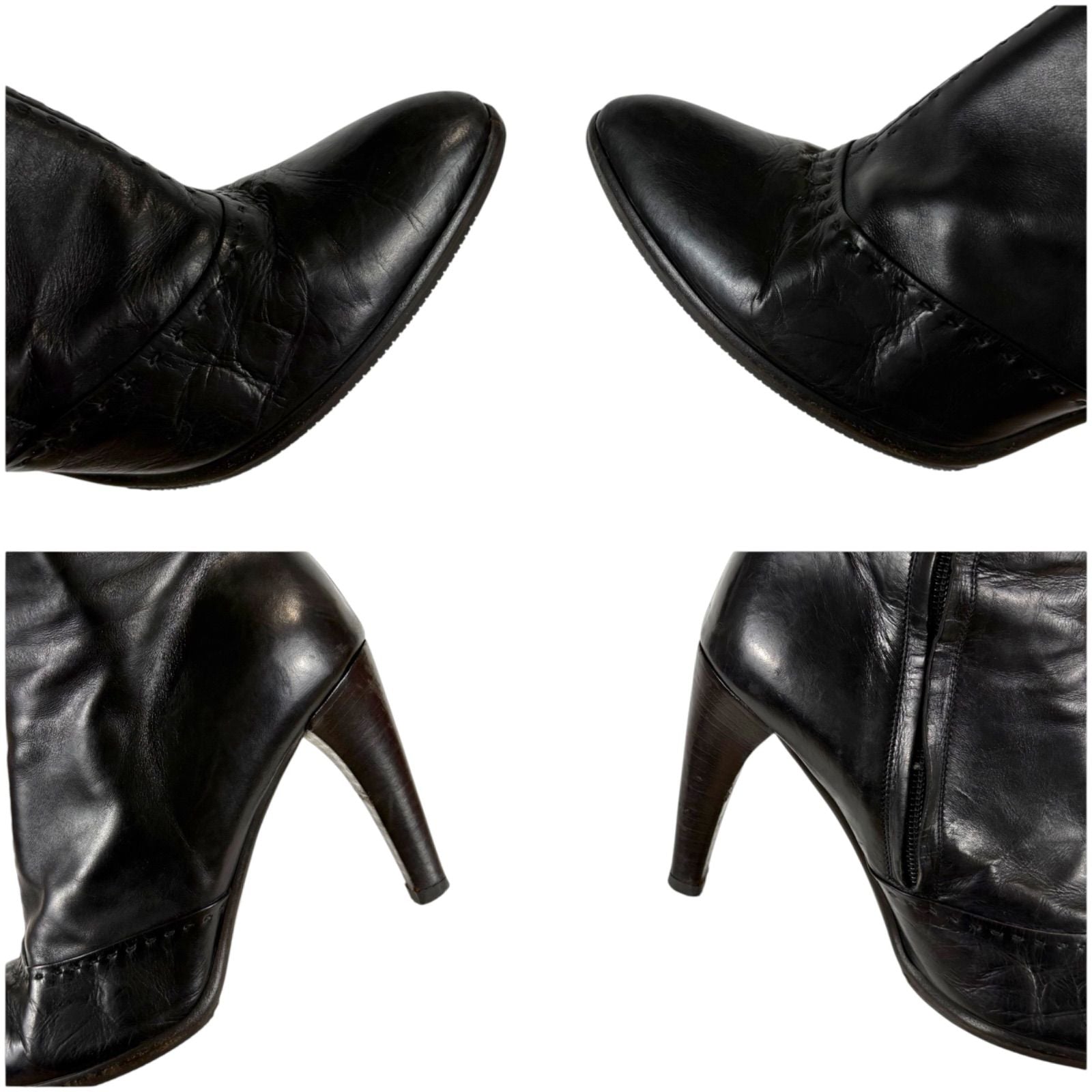 Louis Vuitton High Heels Long Boots Knee Length Leather Black 37 Half — view 8