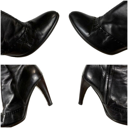 Louis Vuitton High Heels Long Boots Knee Length Leather Black 37 Half — view 8