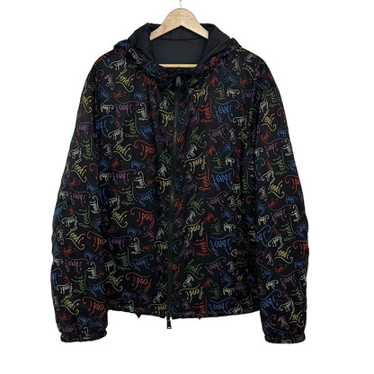 Fendi Jacket 52 L Black Red Multi Long Sleeve Reversible Winter