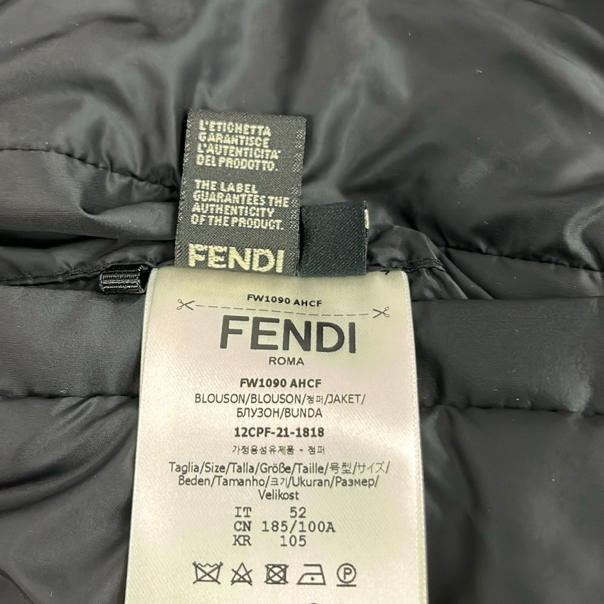 Fendi Jacket 52 L Black Red Multi Long Sleeve Reversible Winter — view 4