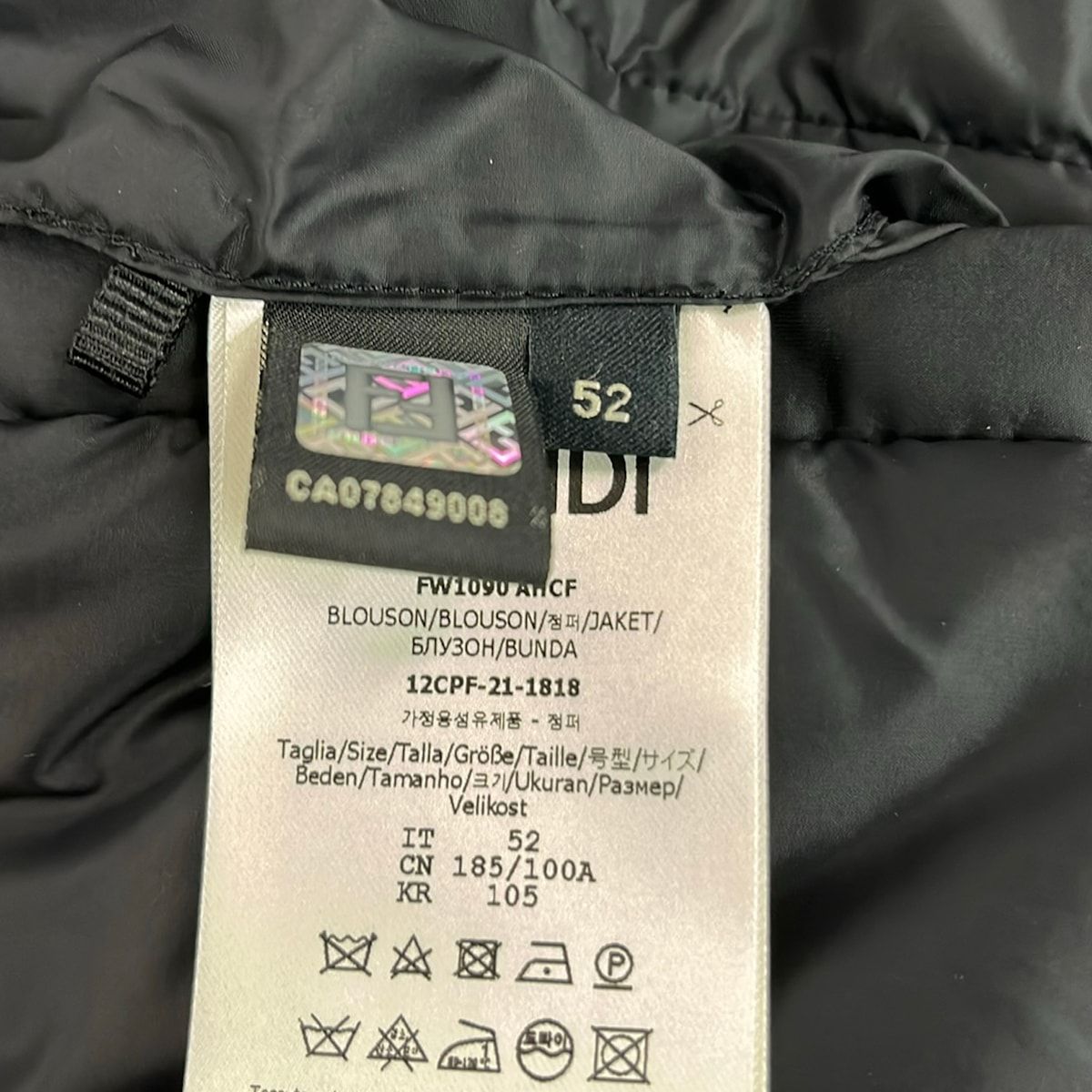 Fendi Jacket 52 L Black Red Multi Long Sleeve Reversible Winter — view 6