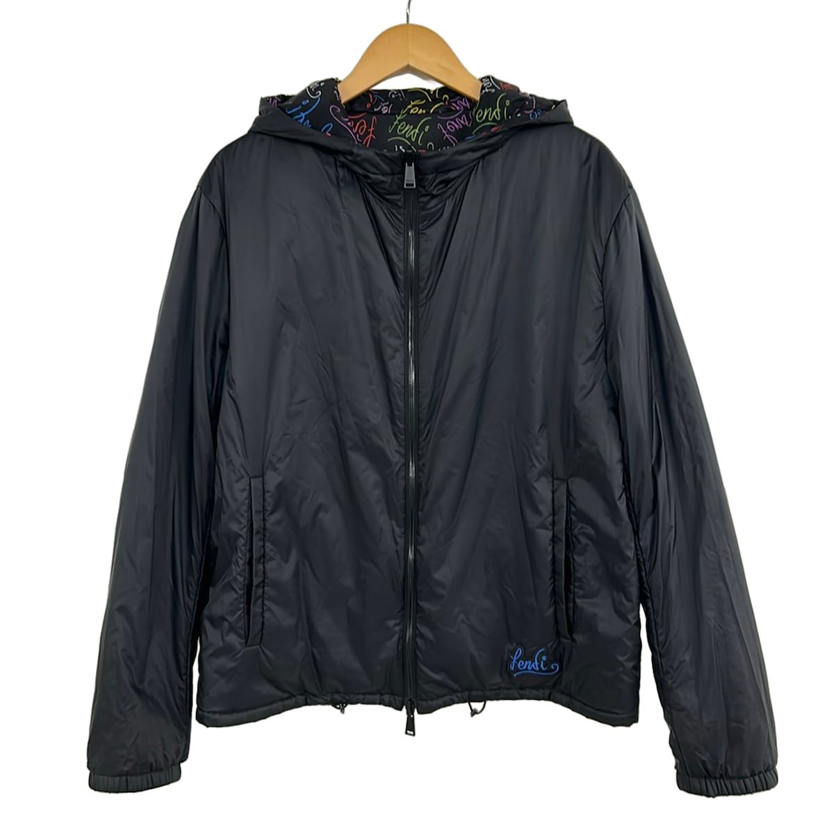 Fendi Jacket 52 L Black Red Multi Long Sleeve Reversible Winter — view 3