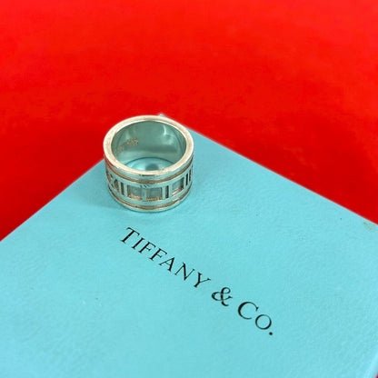 Tiffany & Co Vintage Wide Atlas Ring 925 Sterling Silver