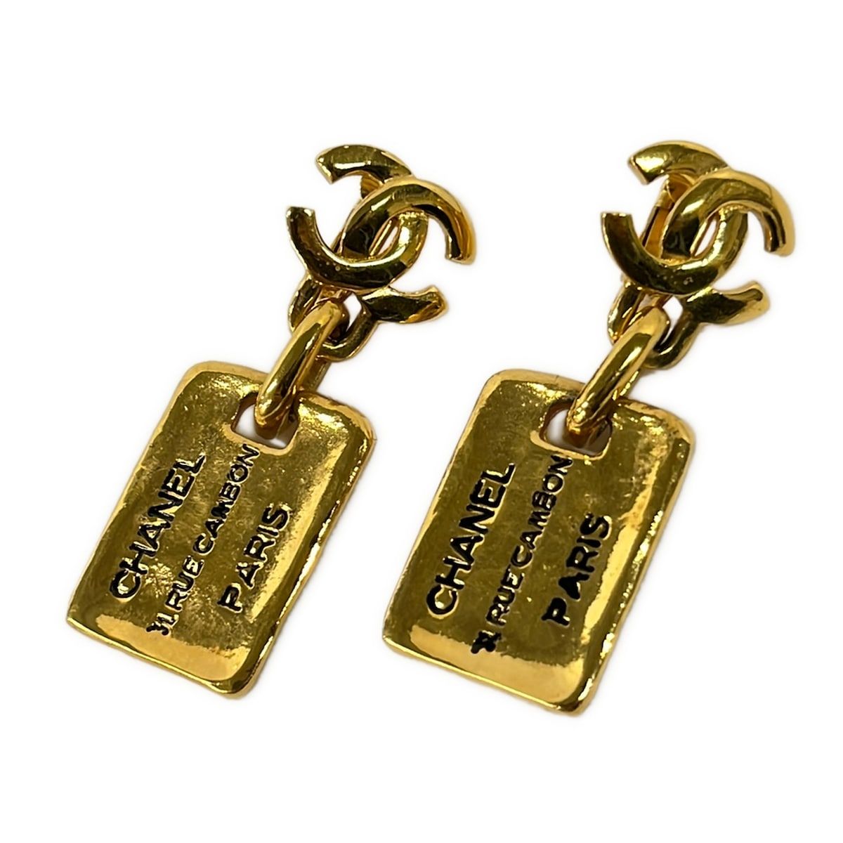 Chanel Earrings CC Logo Gold