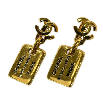 Chanel Earrings CC Logo Gold