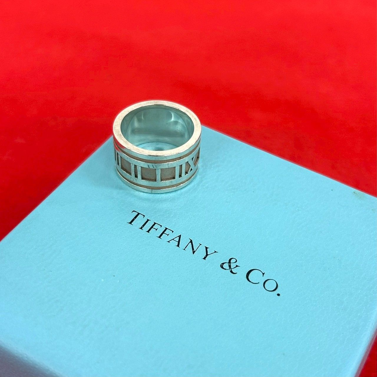 Tiffany & Co Vintage Wide Atlas Ring 925 Sterling Silver