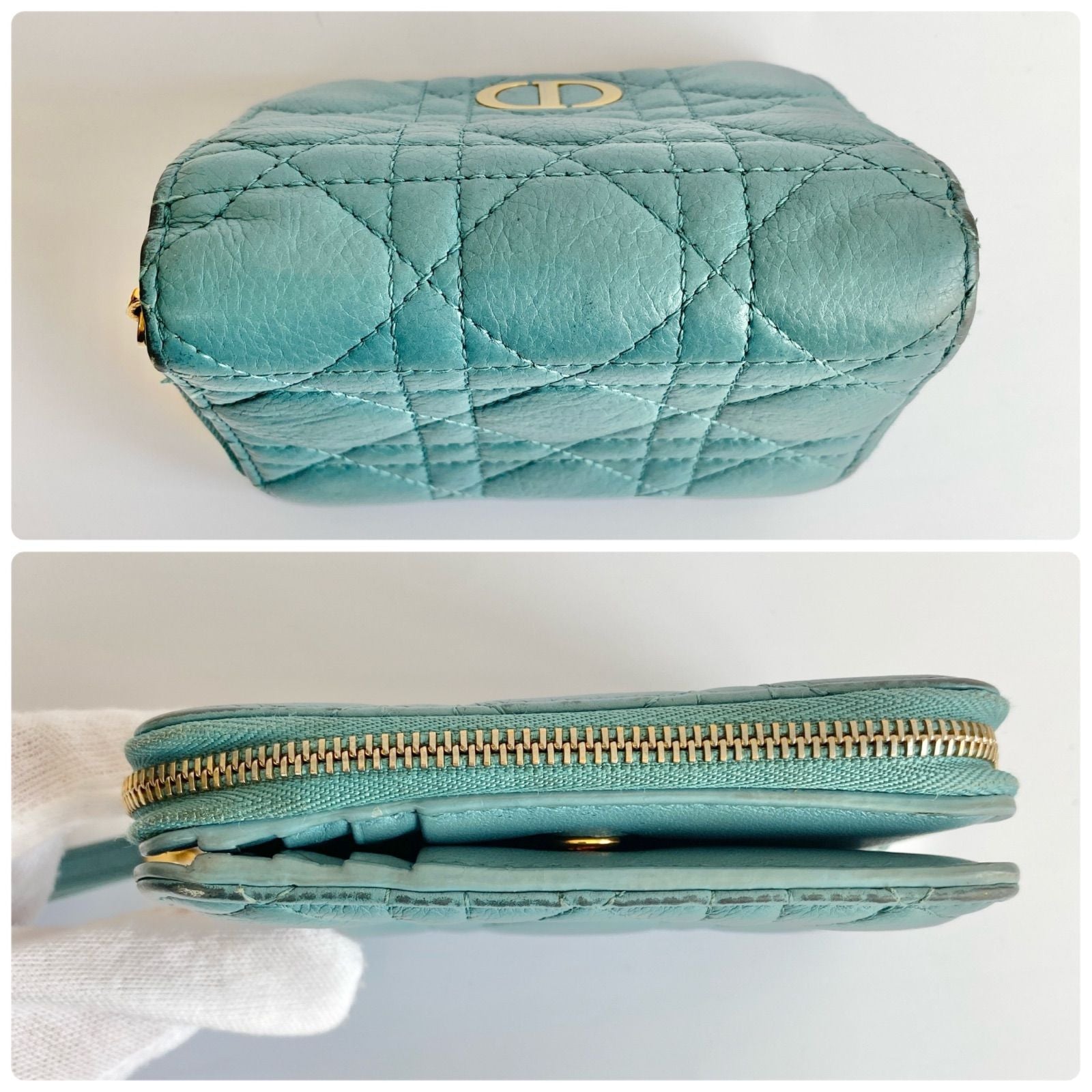 Dior Bifold Wallet Compact Quilted Leather CD Logo — view 4