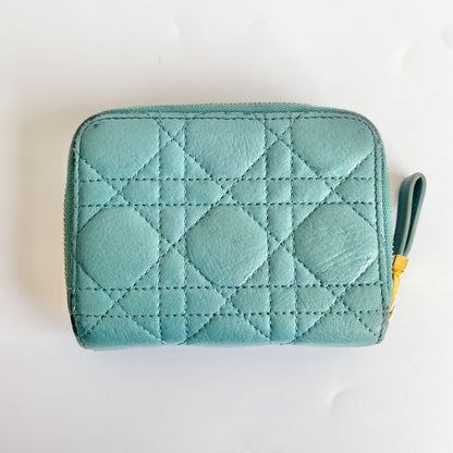 Dior Bifold Wallet Compact Quilted Leather CD Logo — view 3