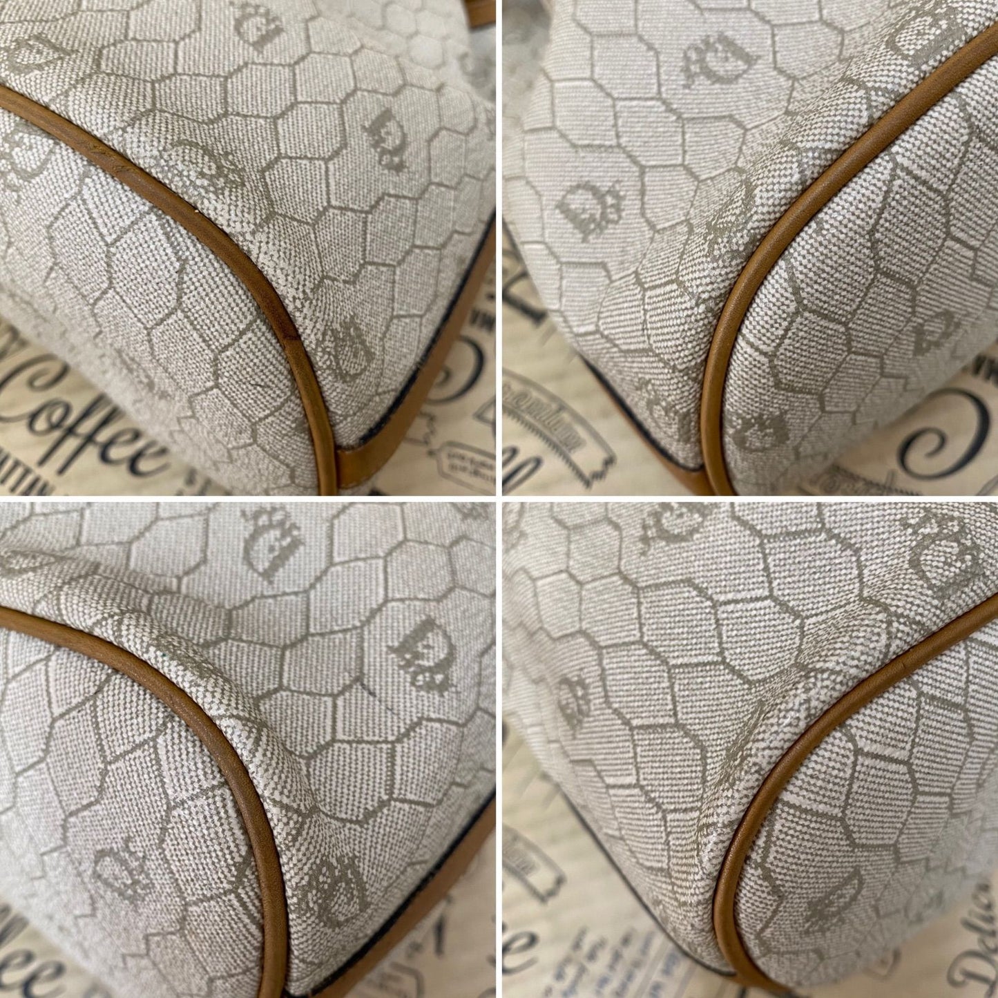 Dior Shoulder Bag Drawstring Honeycomb White — view 6