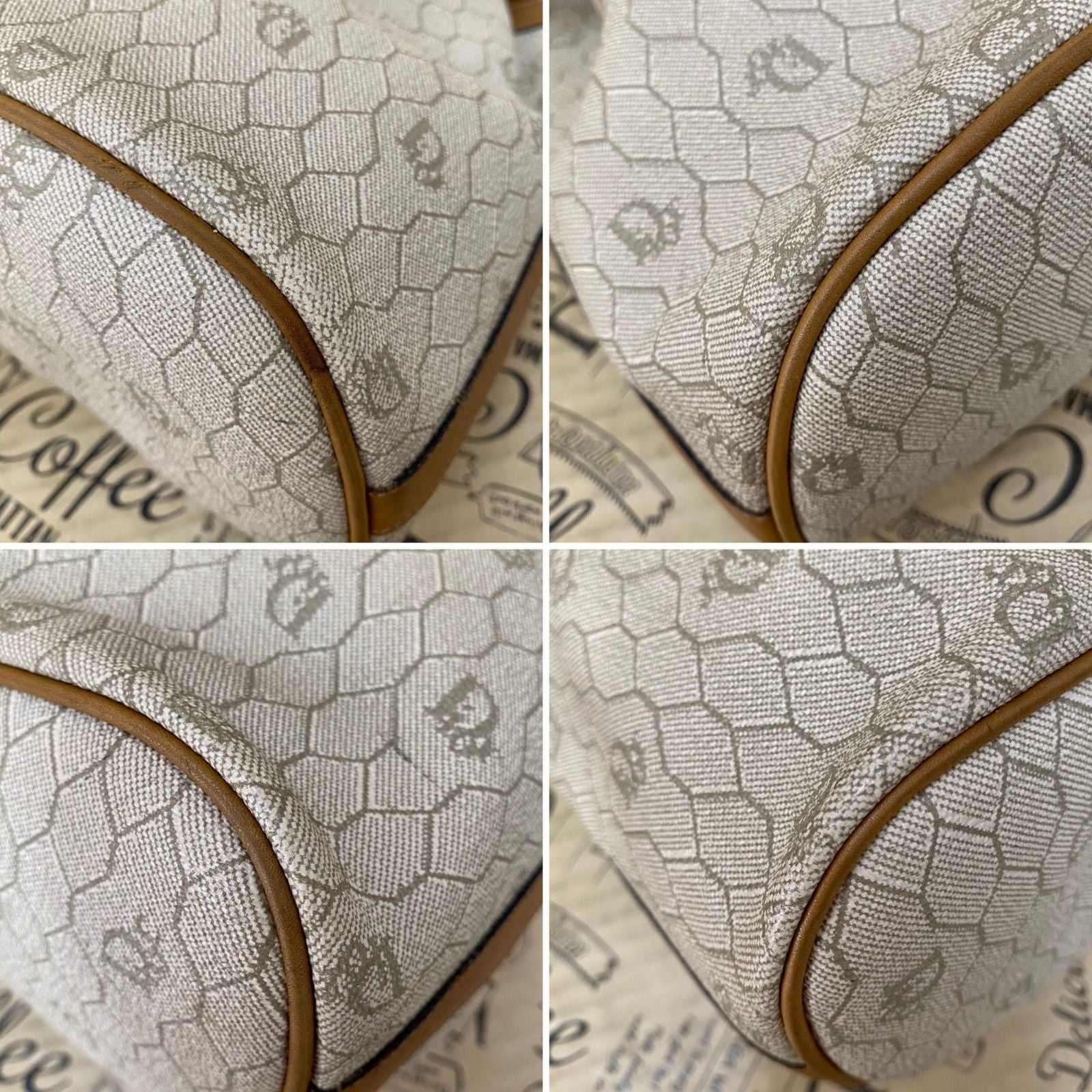 Dior Shoulder Bag Drawstring Honeycomb White — view 6