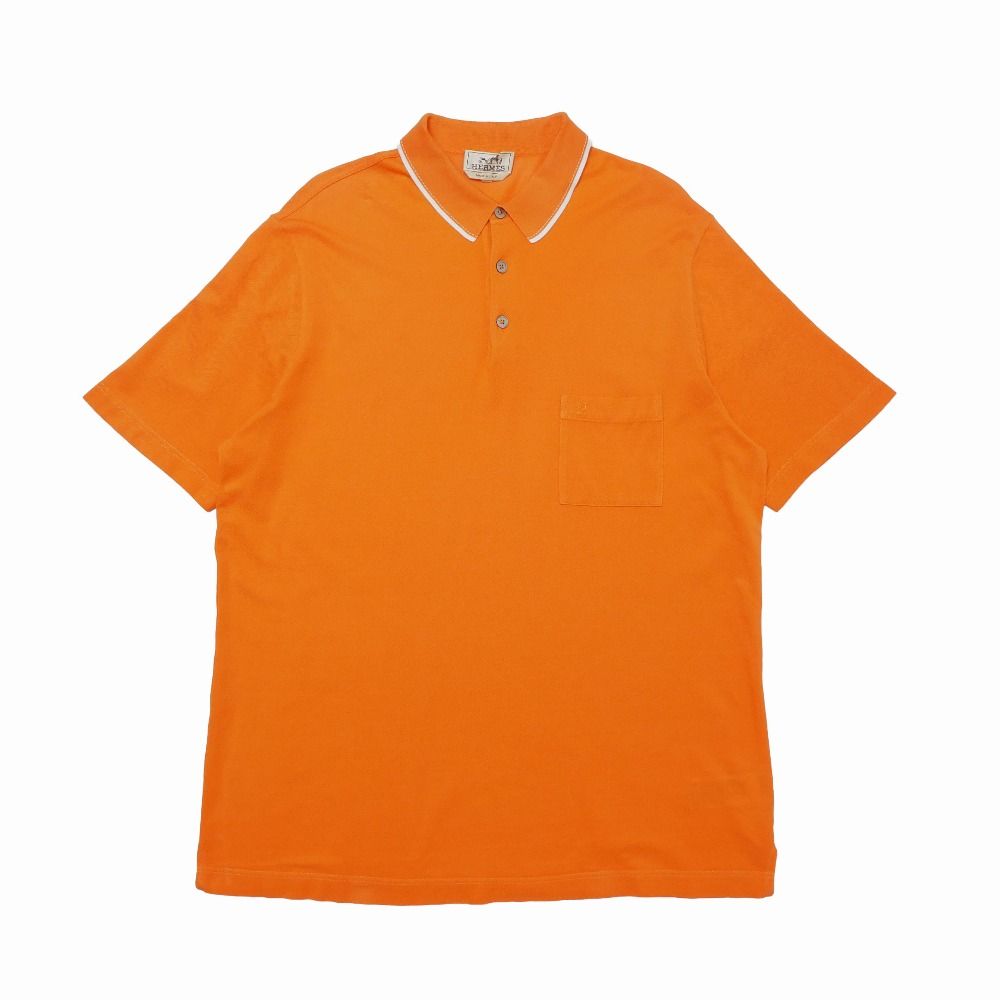 Hermes Polo Shirt XXL Logo Embroidery Short Sleeve