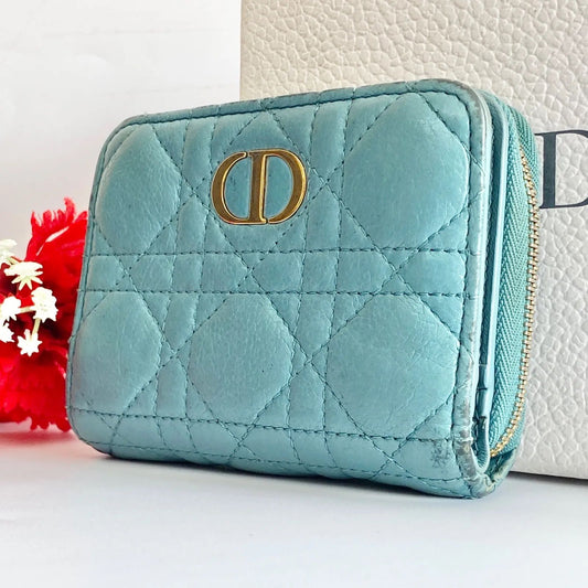 Dior Bifold Wallet Compact Quilted Leather CD Logo
