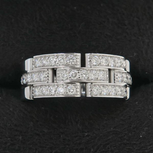 Cartier Maillon Panthere Ring Triple Strand Half Diamond