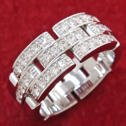 Cartier Maillon Panthere Ring Triple Strand Half Diamond — view 5