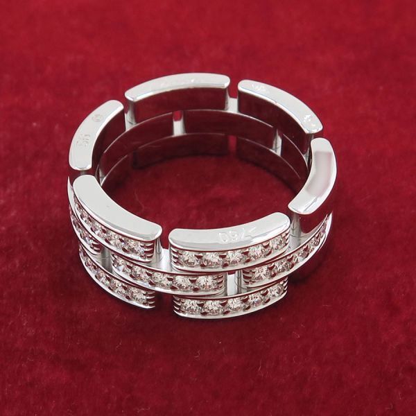 Cartier Maillon Panthere Ring Triple Strand Half Diamond — view 2