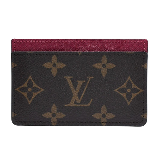 Louis Vuitton Porte Cartes Simple Card Case Monogram Brown Wine