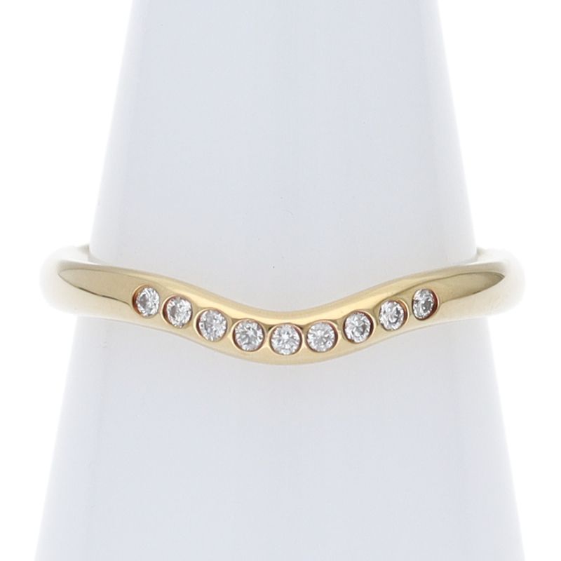 Tiffany & Co T Cube Band Diamond Ring 18k Yellow Gold