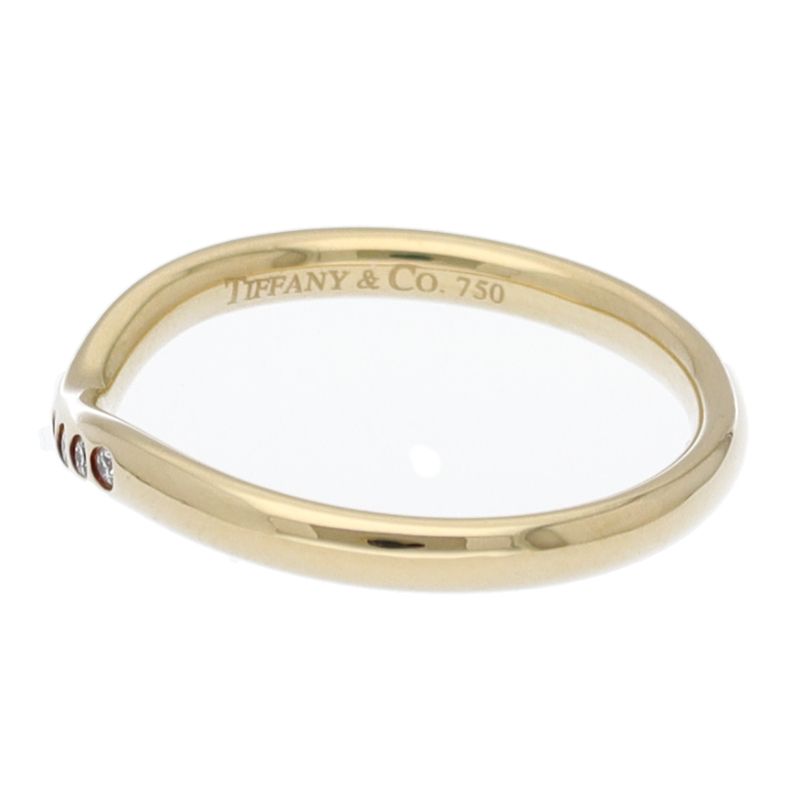 Tiffany & Co T Cube Band Diamond Ring 18k Yellow Gold — view 3