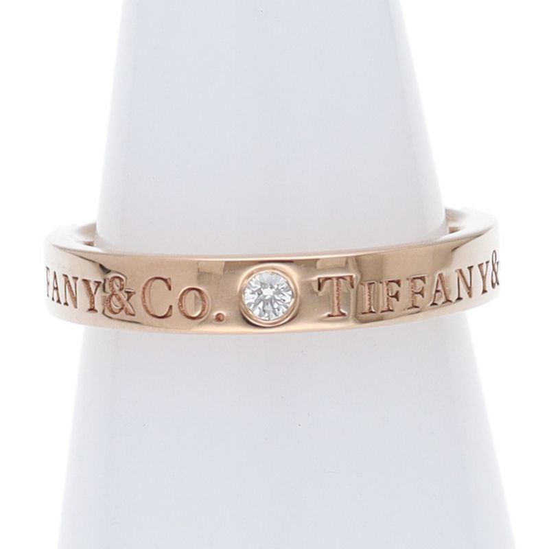 Tiffany & Co Flat Band Diamond Ring 18k Pink Gold