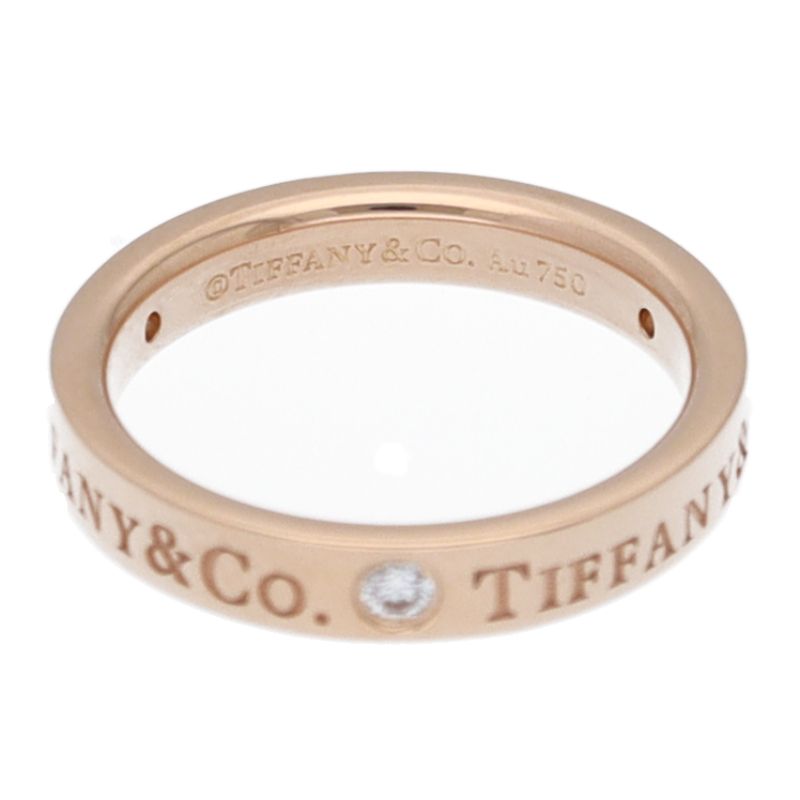 Tiffany & Co Flat Band Diamond Ring 18k Pink Gold — view 2