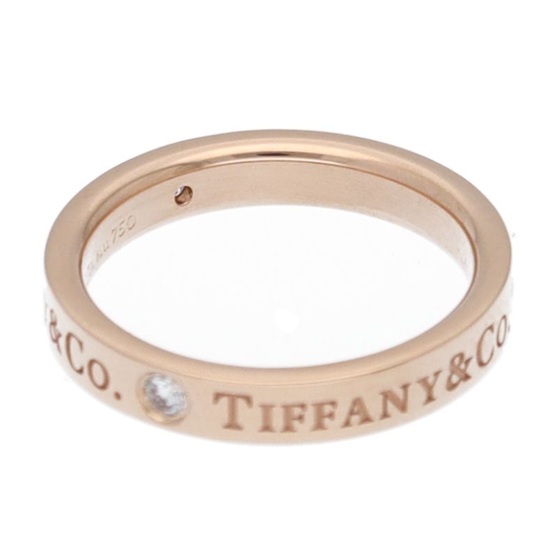 Tiffany & Co Flat Band Diamond Ring 18k Pink Gold — view 5