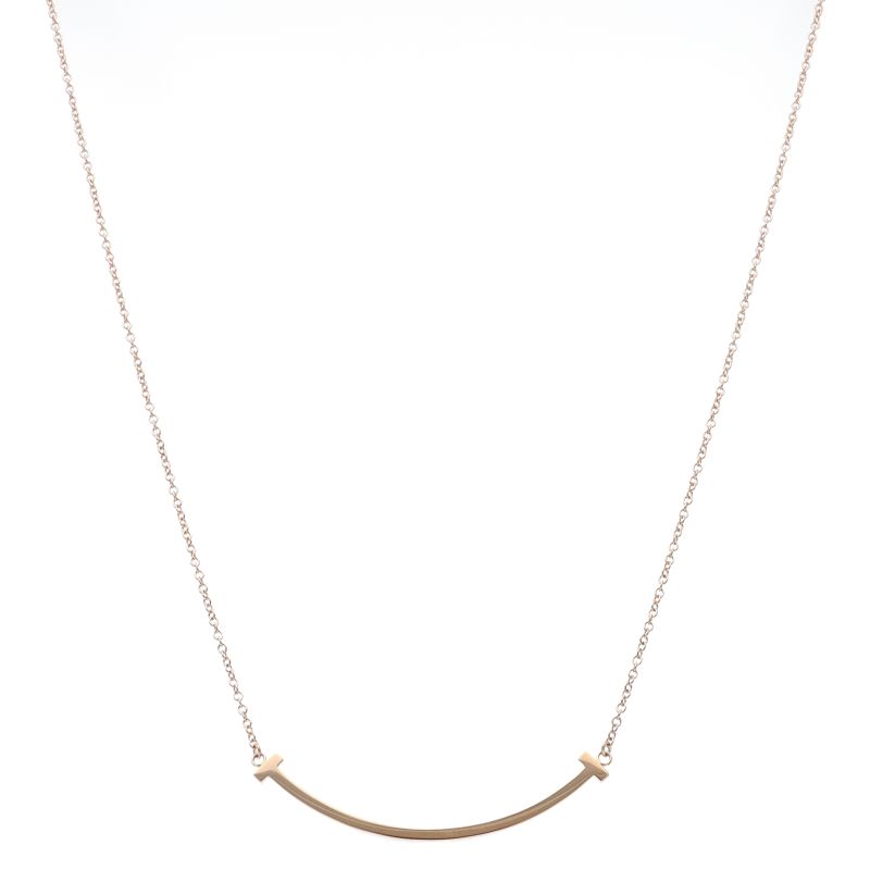Tiffany & Co T Smile Small Necklace 18k Pink Gold — view 2