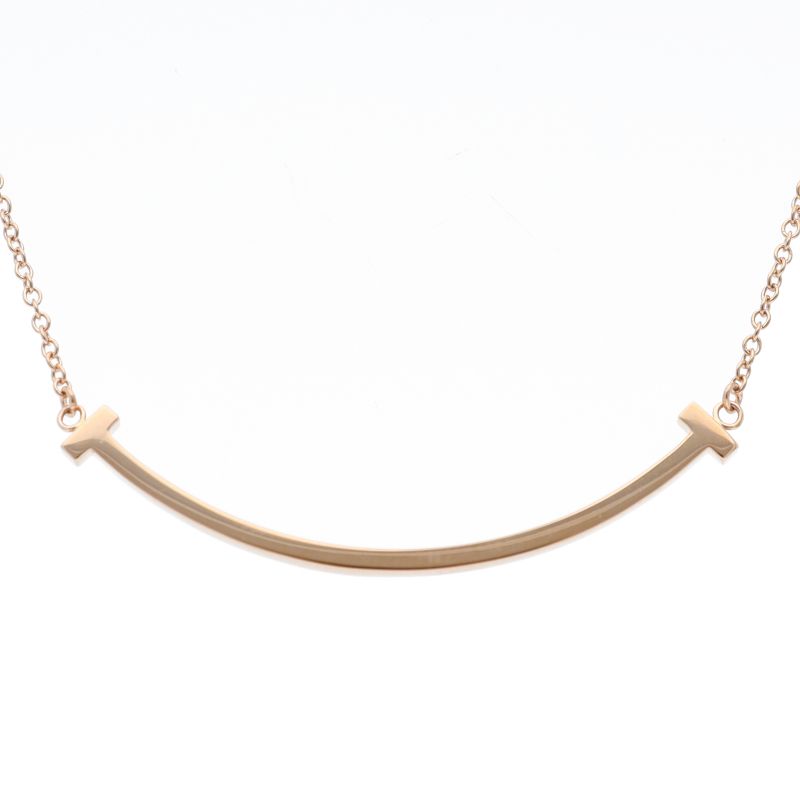 Tiffany & Co T Smile Small Necklace 18k Pink Gold