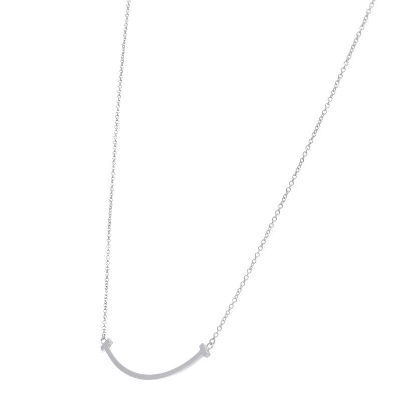 Tiffany & Co T Smile Small Necklace 18k White Gold — view 3