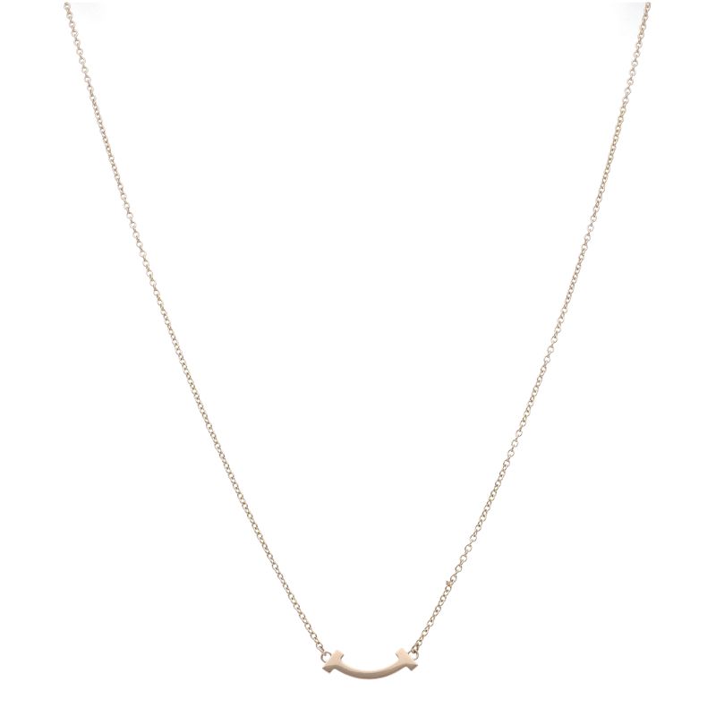 Tiffany & Co T Smile Micro Necklace 18k Pink Gold — view 2