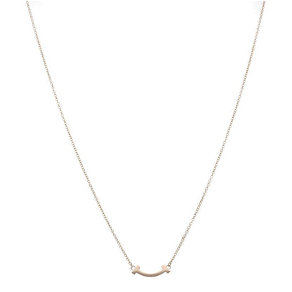 Tiffany & Co T Smile Micro Necklace 18k Pink Gold — view 2