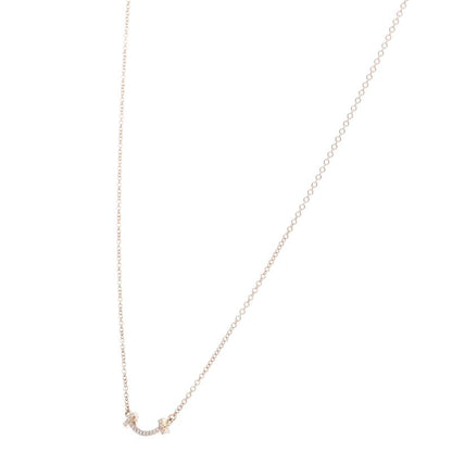 Tiffany & Co T Smile Micro Diamond Necklace 18k Pink Gold — view 3