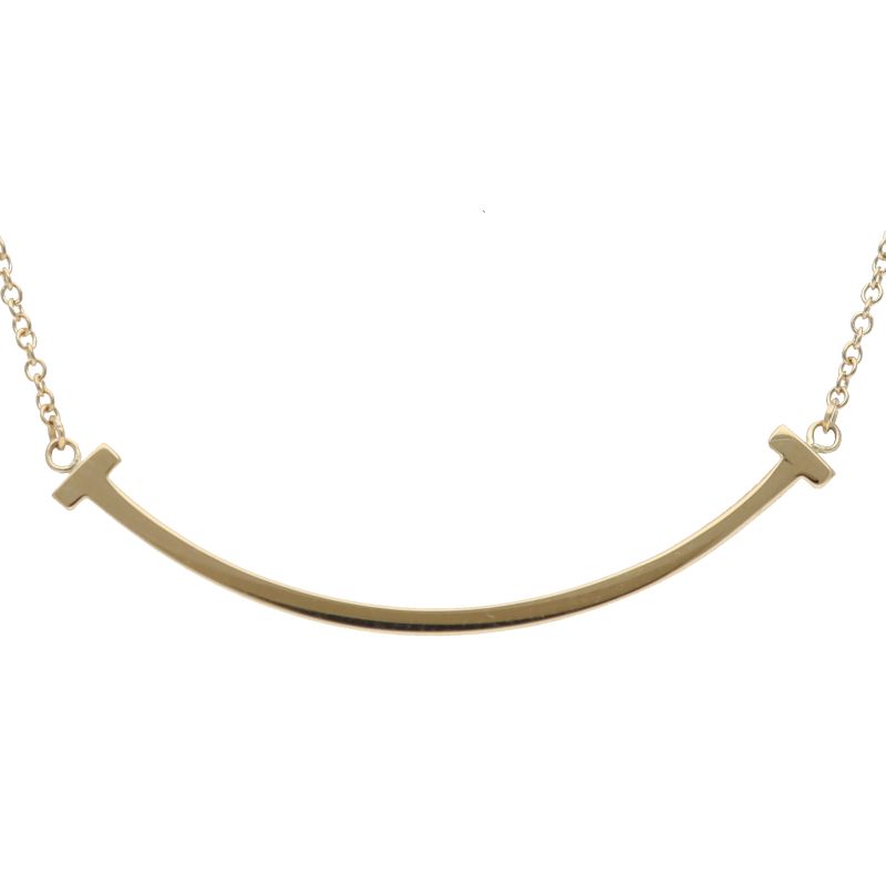 Tiffany & Co T Smile Small Necklace 18k Yellow Gold