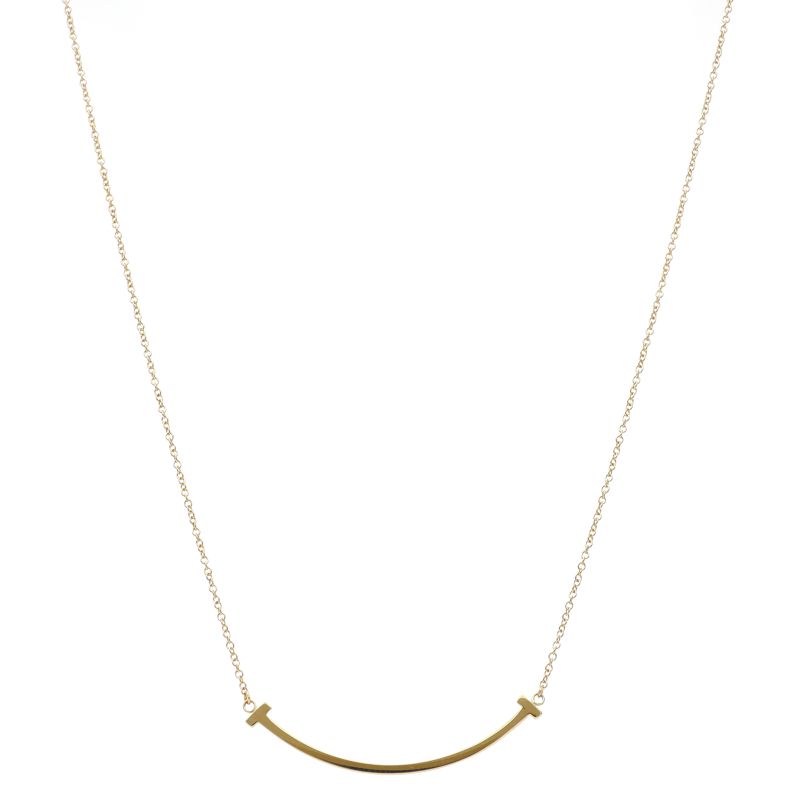 Tiffany & Co T Smile Small Necklace 18k Yellow Gold — view 2
