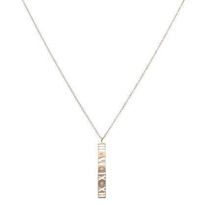 Tiffany & Co Atlas Bar Necklace Diamond 18k Pink Gold — view 2