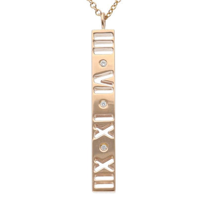 Tiffany & Co Atlas Bar Necklace Diamond 18k Pink Gold